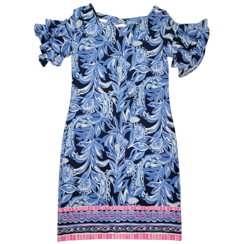 Lilly Pulitzer Dianna Dress Blue Pink Bright Beachy  Coastal Chic Women’…